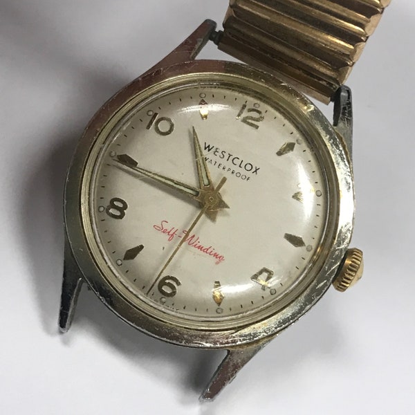 Vintage Westclox Mens Watch Germany 1960’s Self-Winding 35mm Repair Parts