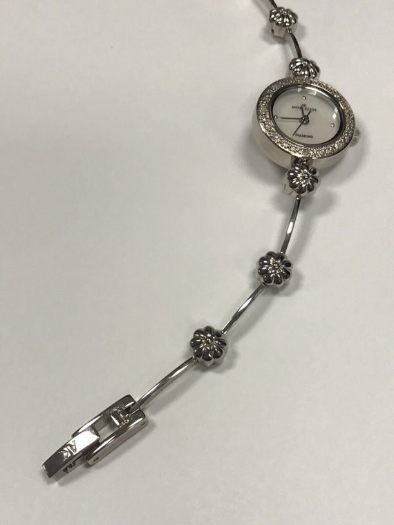 Anne Klein Diamond Watch Cable Bead Bangle Mother Of … Gem