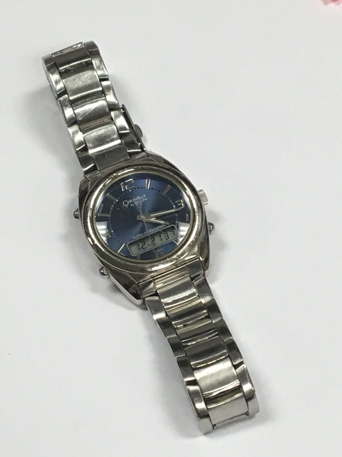 Vintage Caravelle by Bulova Alarm Chronograph Mens Watch