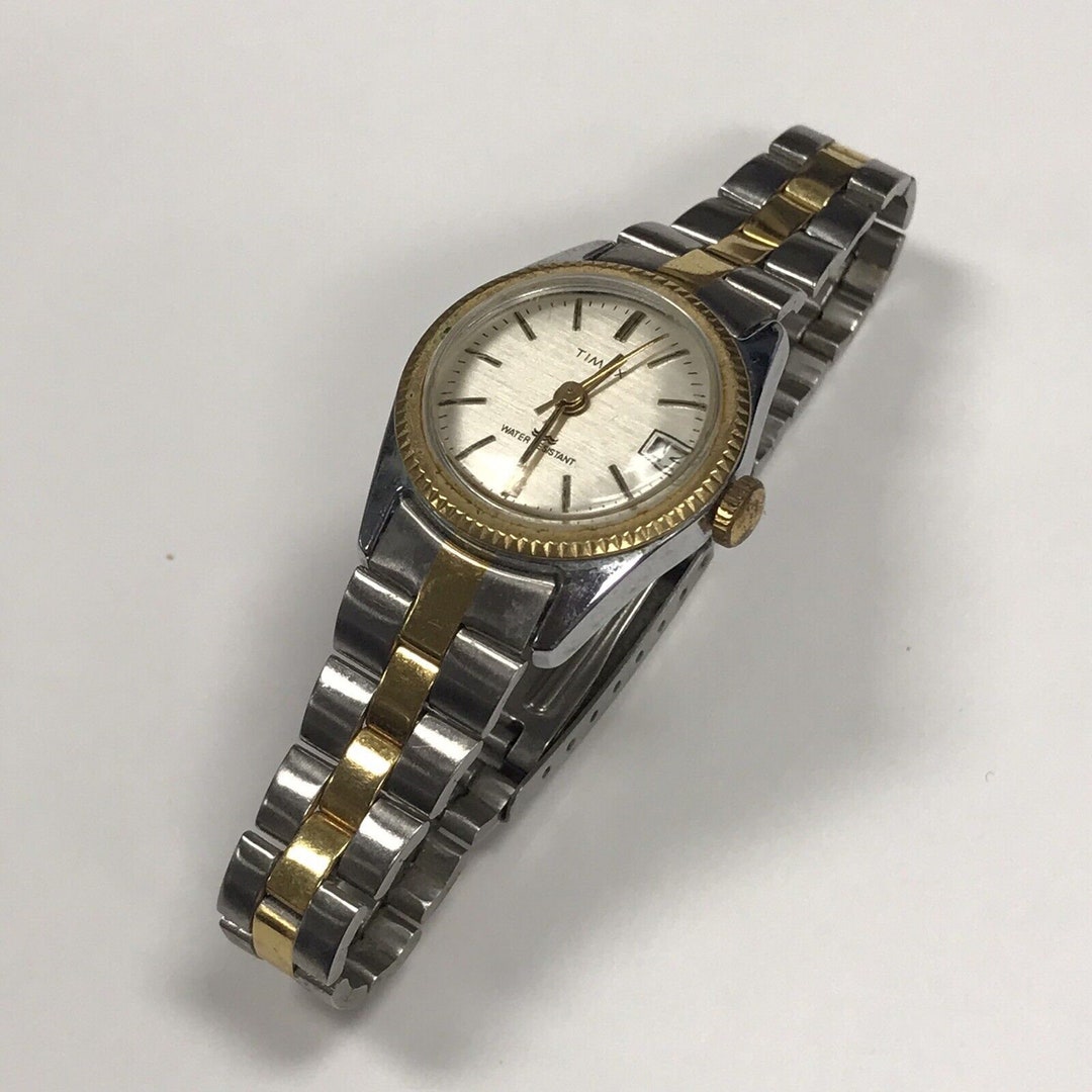 Vintage 90's Ladies Timex Date Fluted Bezel Jubilee Etsy