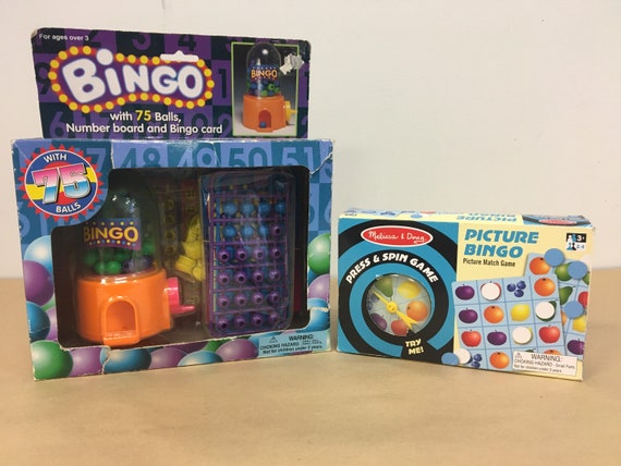 Melissa Doug Picture Bingo and 75 Ball Bingo Childrens Game Lot of 2 Complete Etsy