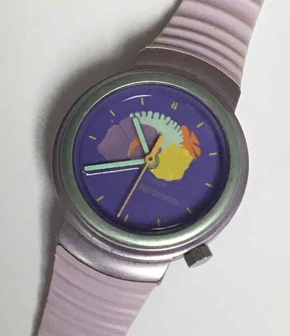 Rare Vintage Timex Watercolors Purple Floral Quartz Watch T45 | Etsy