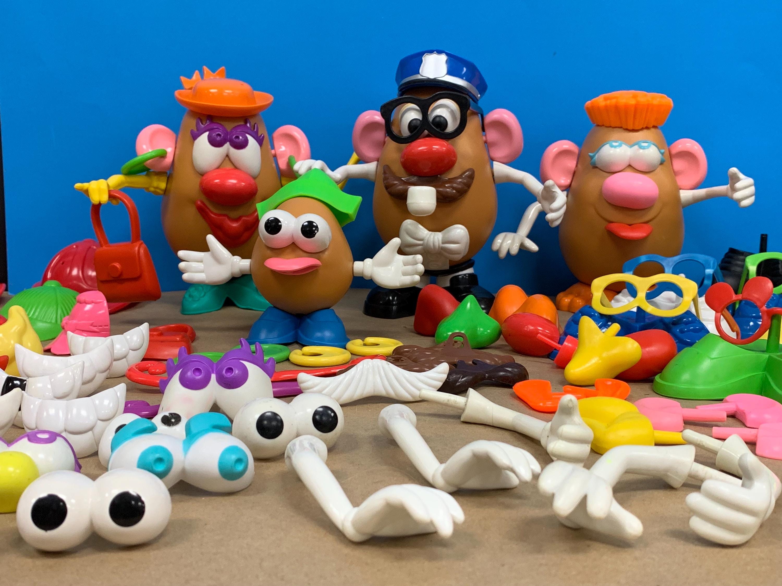 Vintage 1980's Mr. Mrs. Potato Head 135pc Lot Body Arms Feet Eyes