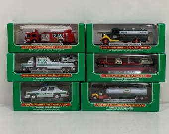 Vintage Hess Truck Miniature Lot of 6 1999 - 2004 Voyager Patrol Fire Racer