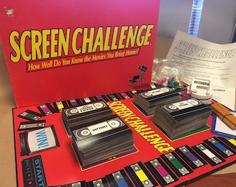 Vintage 1990's Retro 1991 Screen Challenge Trivia Board Game Cadaco Complete