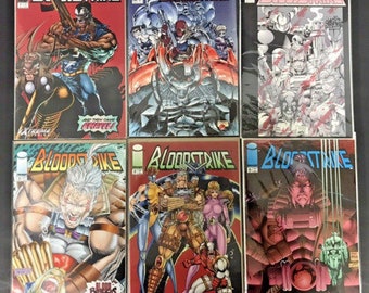 Vintage 1990's Retro Bloodstrike Comic Book Lot of 6 Image Comics