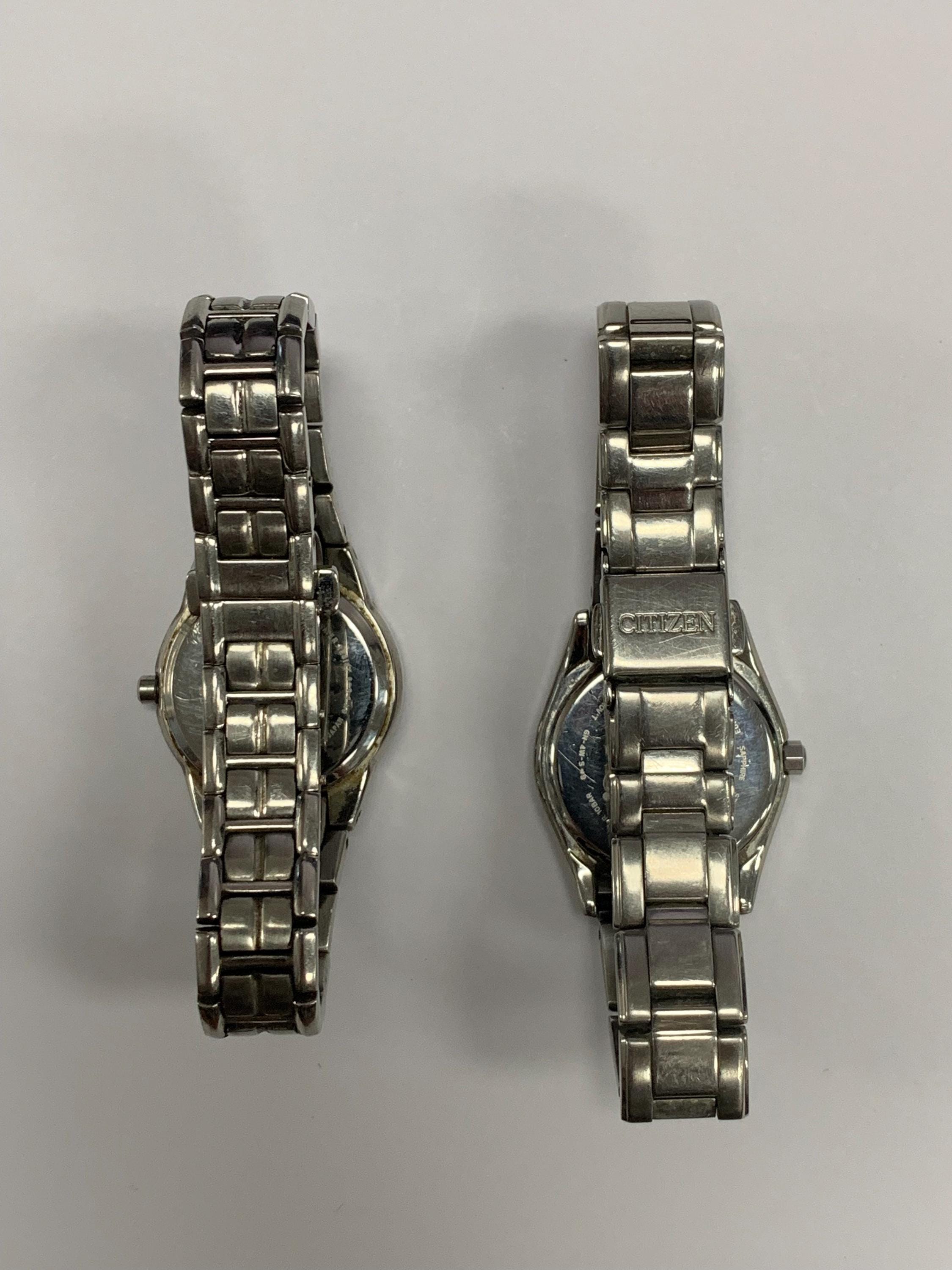 Ladies Citizen Eco Drive Watch Lot of 2 Black Gunmetal E011  display picture 2