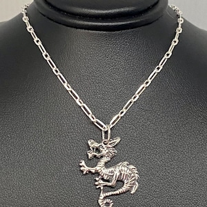 Sterling Silver Dragon Pendant Necklace