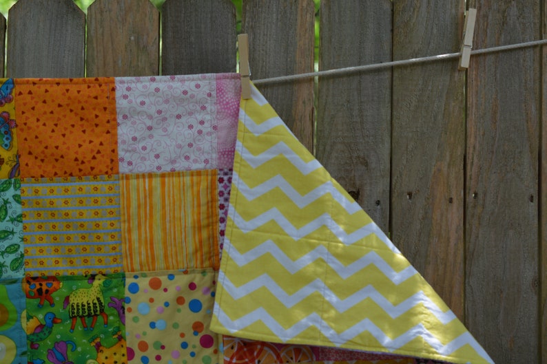 Pastel Rainbow Baby Quilt image 3