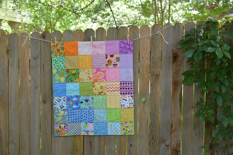 Pastel Rainbow Baby Quilt image 1