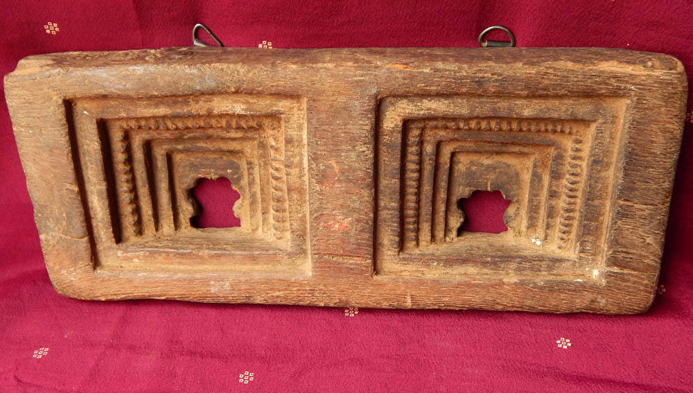 Ancien Cadre Teck Moucharabieh Sculpte 790G 29, 5x11, 5x3, 5cm Khidki Inde 8