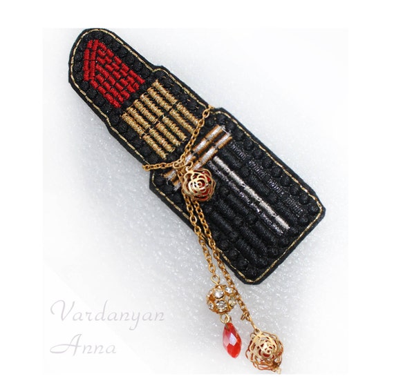 Embroidery Lipstick design lipstick patchmachine Etsy