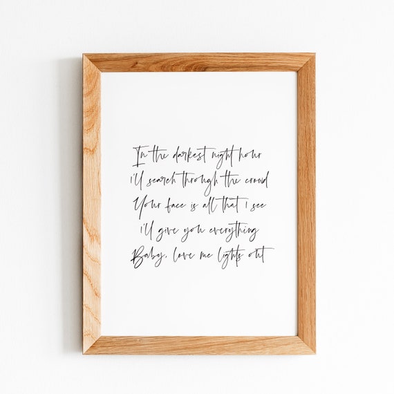 tidsplan pludselig Afsky Beyonce XO. Baby Love Me Lights Out Printable Wall Art. Song - Etsy