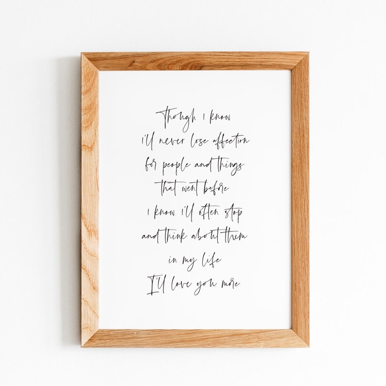 The Beatles In My Life Printable Wall Art. Song Lyrics. Etsy