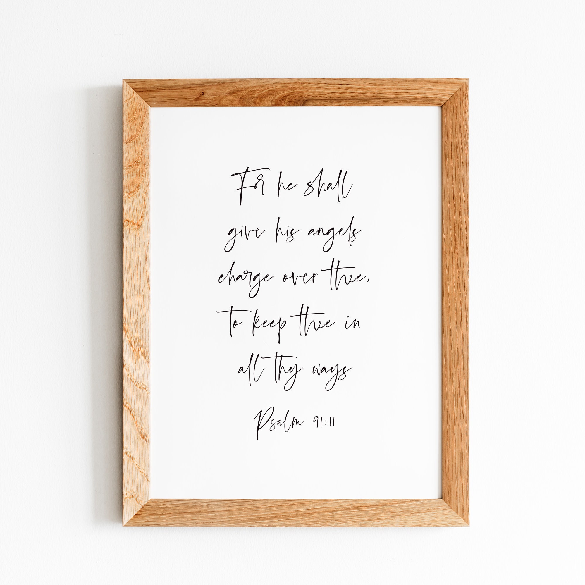 Psalm 91:11 For He Shall Give His Angels Charge Over Thee... - Etsy