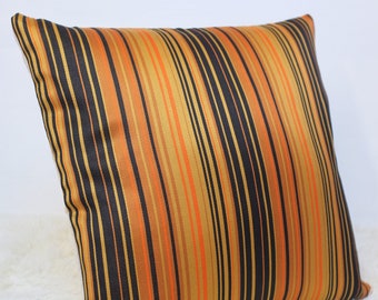 Couverture coussin rétro, 16x16 », Original Gold 60s/70s Fabric, vintage, Orange, Noir