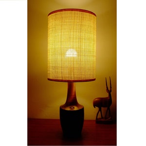 Mid-Century Style Raffia Cloth Lampshade - 25cm Drum, Retro