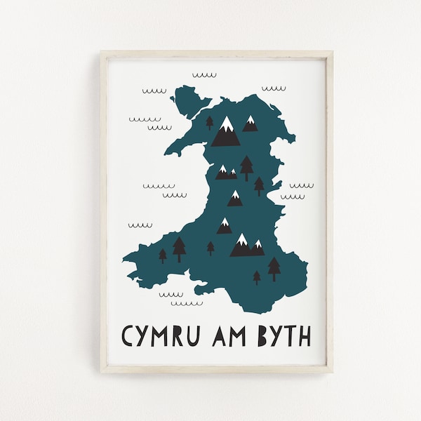 Welsh Cymru am Byth Print, Print Cymraeg, Printiau i Blant, Welsh Prints, Welsh Gifts, Anrhegion Cymraeg