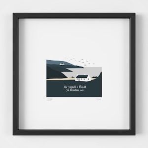 Print 'Er ymhell i ffwrdd yn ffrindiau oes', Print Cymraeg, Welsh Prints, Welsh Art