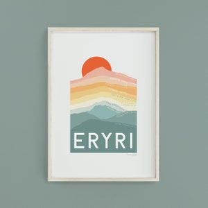 Print Eryri, Yr Wyddfa Print, Print Cymraeg, Welsh Mountains, Snowdonia, Snowdon, Cymru, Wales, Welsh Print