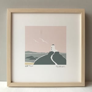 Ynys Llanddwyn Print, Pinc, Wales, Cymru, Art, Celf,  Ynys Mon, Anglesey,  Welsh Art, Welsh Gifts, Wales Travel Print, Cymru am Byth, Mon