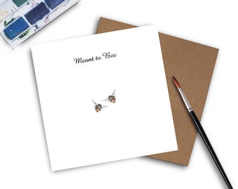 Meant to Bee - Cute Wedding Card - Wedding Shower Card - Engagement Card -  Bee Card - Anniversary card - cute engagement card - Bees card