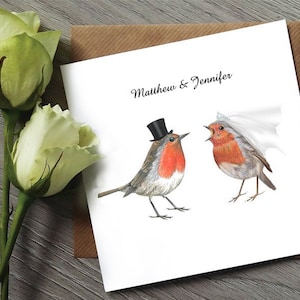 Carte de mariage Robin - carte de Noël de mariage - jolie carte de mariage - carte de Noël pour couple - mariage de Noël au Royaume-Uni - Robin