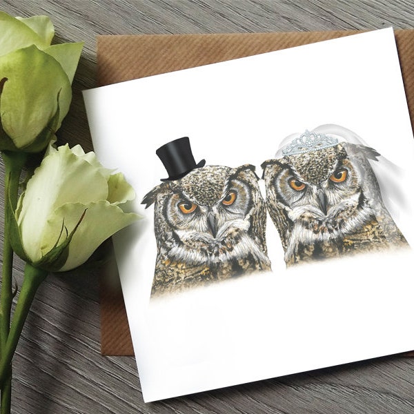 Owl Wedding Card - Funny Anniversary Card - Anniversary Card - Owl Cards - Unique Wedding Card - Owl Gifts - Owl Prints - Wedding Card