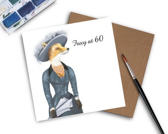 60th Birthday Card - Foxy at 60 - Foxy Lady - 60th Birthday - 60th Birthday Gift - 60th Birthday Gift Woman - 60th Birthday Gifts for Women