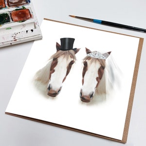Carte de mariage cheval - carte de mariage drôle - mariage de cheval - carte de mariage personnalisée - mariage animal - carte de mariage - carte d'anniversaire de cheval