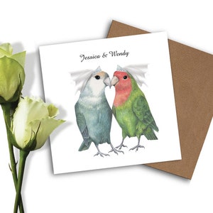 Gay wedding card Lesbian wedding card Love Bird Wedding Card Gay Wedding Love Birds Wedding Card Gay wedding Card Mrs and Mrs image 6