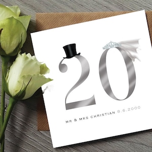 Carte personnalisée 20e anniversaire de mariage - 20e anniversaire de mariage personnalisée - Carte personnalisée 20e anniversaire de mariage au Royaume-Uni