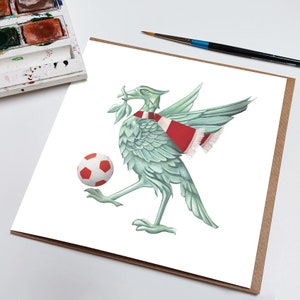 Liverpool Card - carte d'anniversaire de Liverpool - Liverpool - Football Card - carte de fête des pères - carte d'anniversaire - Liverpool Art - oiseau du foie