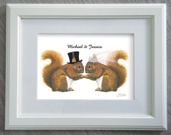 Squirrel Wedding Gifts - Funny Wedding Gifts - Squirrel Wedding - Squirrel Print - Wedding Gifts - Wedding gift ideas - Cute Wedding Gift