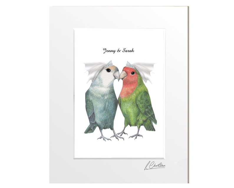 Gay wedding card Lesbian wedding card Love Bird Wedding Card Gay Wedding Love Birds Wedding Card Gay wedding Card Mrs and Mrs image 8