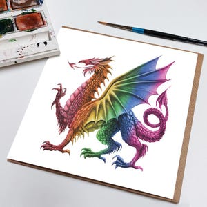 Carte de fierté galloise | Drapeau de la fierté galloise | Carte LGBTQ+ galloise | Carte de voeux LGBTQ+ galloise | Carte de célébration de la fierté