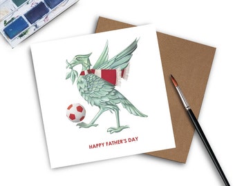 Liverpool Fathers Day Card - Liverpool Art - Liverpool Card - Liverpool Football Birthday Card - Liverpool Gifts - Liverpool Gift