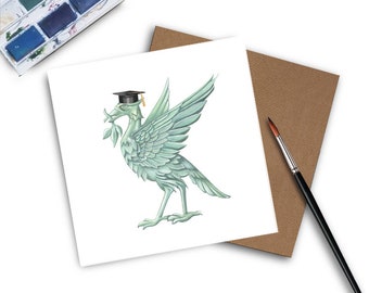 Liverpool Graduation Card: Hand-Painted Watercolor Liver Bird