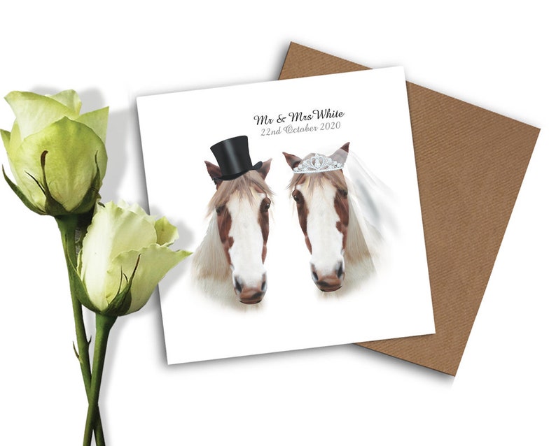 Horse Wedding Card Personalised Wedding Card Funny Wedding - Etsy