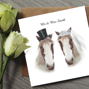 Carte de mariage cheval - carte de mariage personnalisée - carte de mariage drôle - mariage de cheval - carte de mariage de M. et Mme - carte de mariage - carte de cheval