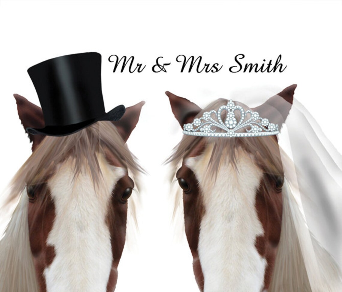 Horse Wedding Card Personalised Wedding Card Funny Wedding | Etsy