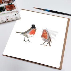 Carte de mariage Robin - carte de Noël de mariage - jolie carte de mariage - carte de Noël pour couple - mariage de Noël au Royaume-Uni - Robin