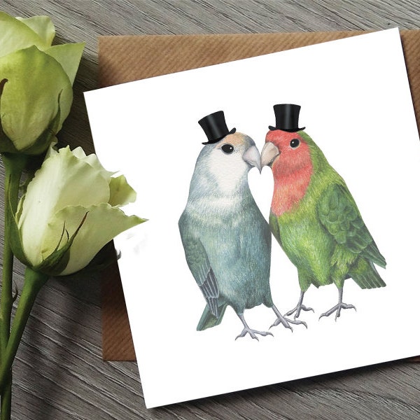 Gay Wedding Card - Gay Wedding - Lovebirds - Gay Wedding - Gay Wedding Gift - Lesbian - Gay - Wedding Card - Mr and Mr - Card