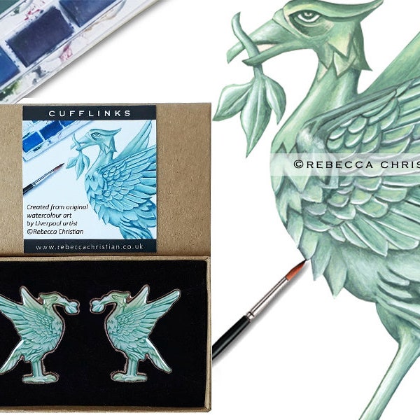 Liverpool Cufflinks - Liverpool Gifts - Liverpool Gift - Liverpool Liver bird Cufflinks - Cufflinks - New Improved Design