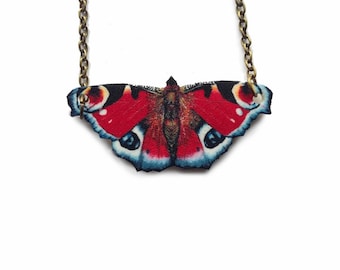 Butterfly necklace - Peacock Butterfly - Butterfly gifts uk - Butterfly Art - Butterfly pendant- Butterfly Jewellery - Butterfly gifts