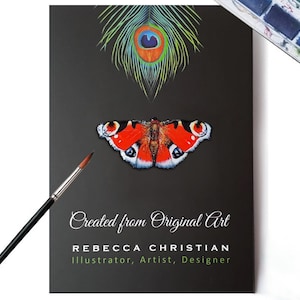 Broche papillon paon - broche - cadeaux papillon Royaume-Uni - épingle - papillons britanniques paon - carte papillon paon - art papillon