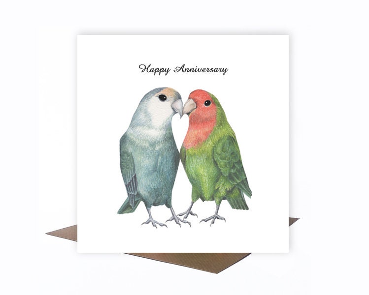 Anniversary Card Lovebirds Love Birds Anniversary Gifts | Etsy