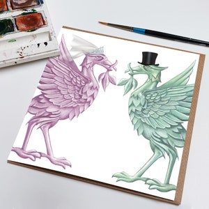 Carte de mariage Liverpool - Liverbird - Liver Bird - Renforcement du foie - Cartes de mariage - Mariage - Liverpool - Carte de mariage - Oiseaux du foie - Carte