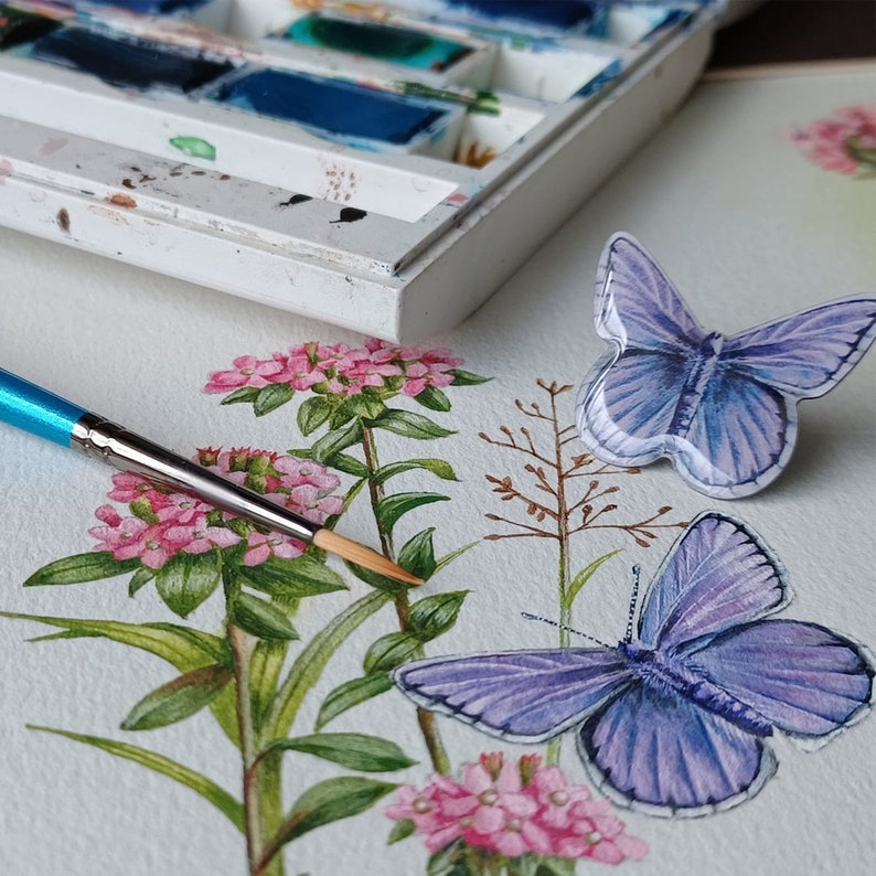 Butterfly Pin Blue Butterfly Butterfly Gift Ideas Etsy