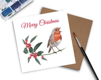 Robin Christmas Card - Christmas Card Personalised - Christmas Card Mum - Christmas Card Dad - Christmas Card Nan - Christmas Card Grandad